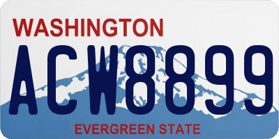 WA license plate ACW8899