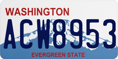 WA license plate ACW8953
