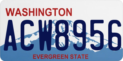 WA license plate ACW8956