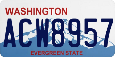 WA license plate ACW8957