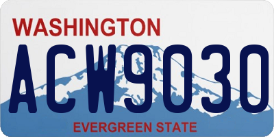 WA license plate ACW9030