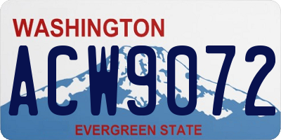 WA license plate ACW9072