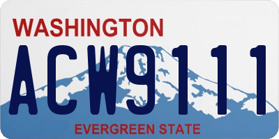 WA license plate ACW9111