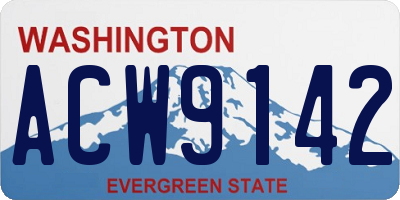 WA license plate ACW9142