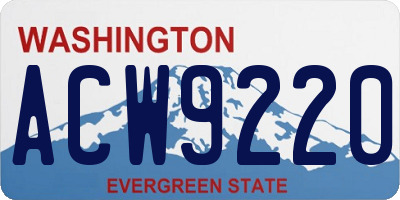 WA license plate ACW9220