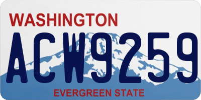 WA license plate ACW9259