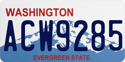 WA license plate ACW9285