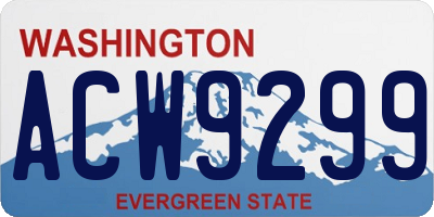 WA license plate ACW9299