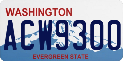 WA license plate ACW9300