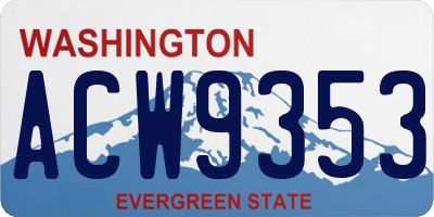 WA license plate ACW9353