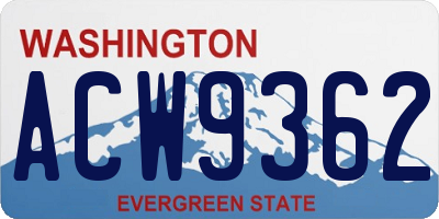 WA license plate ACW9362
