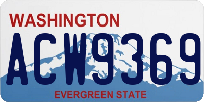 WA license plate ACW9369