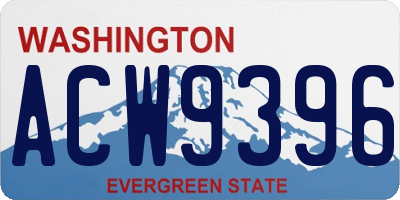 WA license plate ACW9396