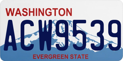 WA license plate ACW9539