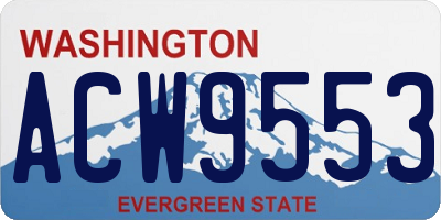 WA license plate ACW9553