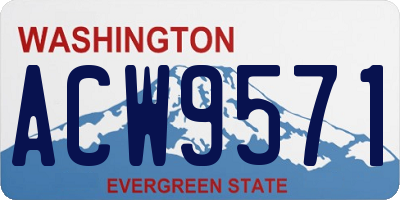 WA license plate ACW9571
