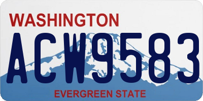WA license plate ACW9583
