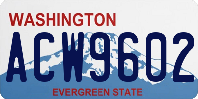 WA license plate ACW9602