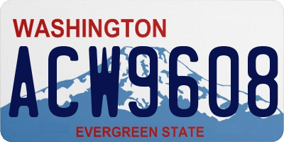WA license plate ACW9608