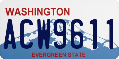 WA license plate ACW9611