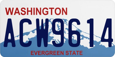 WA license plate ACW9614