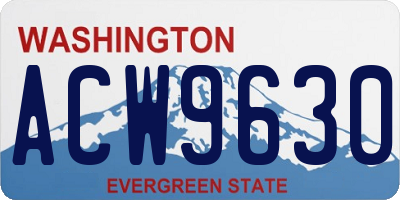 WA license plate ACW9630