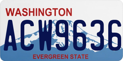 WA license plate ACW9636