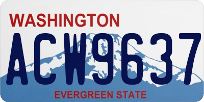 WA license plate ACW9637