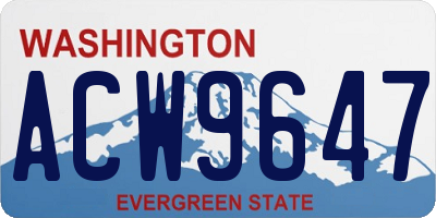 WA license plate ACW9647