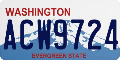 WA license plate ACW9724