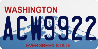 WA license plate ACW9922