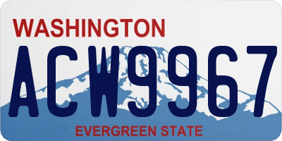 WA license plate ACW9967