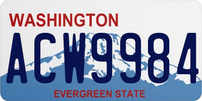 WA license plate ACW9984
