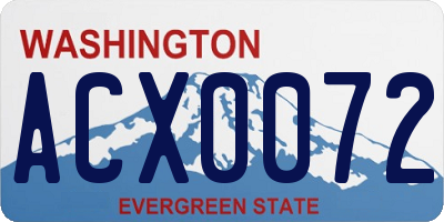 WA license plate ACX0072