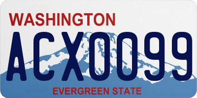 WA license plate ACX0099