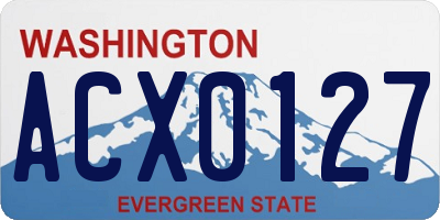 WA license plate ACX0127