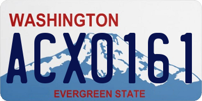 WA license plate ACX0161