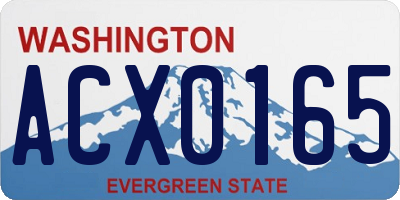 WA license plate ACX0165