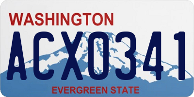 WA license plate ACX0341