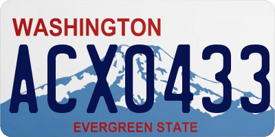 WA license plate ACX0433