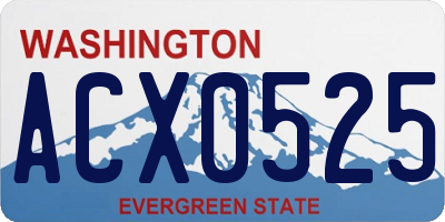 WA license plate ACX0525