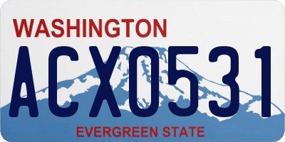 WA license plate ACX0531