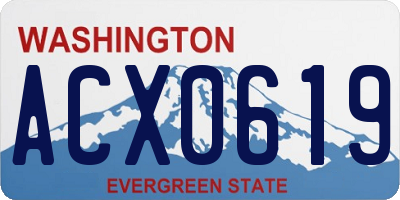 WA license plate ACX0619