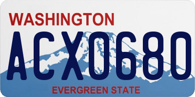 WA license plate ACX0680