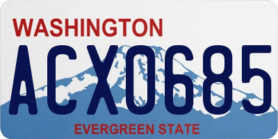 WA license plate ACX0685