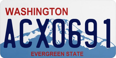 WA license plate ACX0691