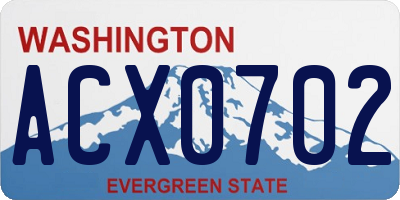 WA license plate ACX0702