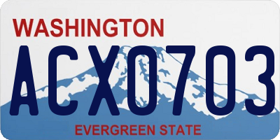 WA license plate ACX0703