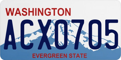 WA license plate ACX0705