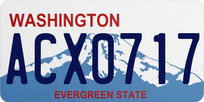 WA license plate ACX0717